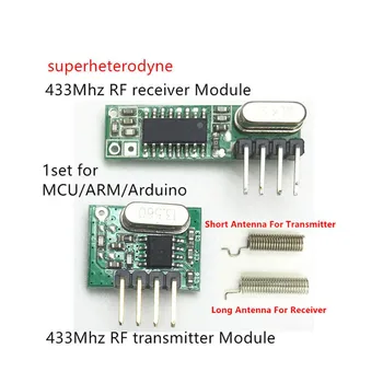 1 takım RF modülü 433 Mhz süperheterodin alıcı ve verici kiti Arduino uno Dıy kitleri İçin anten ile 433 mhz Uzaktan kumanda