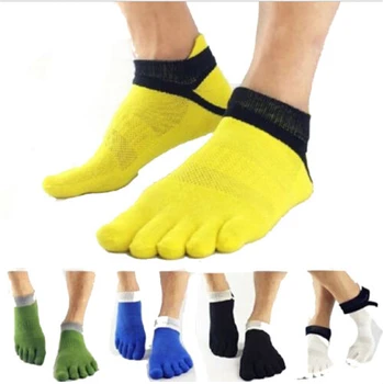 1 Çift / 2 Adet Pamuk Kısa Nefes Spor Beş Parmak Ayak Calcetines Ayak Bileği Çorap İlkbahar Yaz Sonbahar erkek çorabı