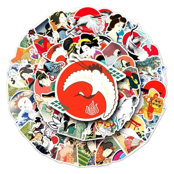 10/30/50 ADET Japonya Ukiyoe Sanat Karikatür Su Geçirmez Çıkartmalar DIY Seyahat Bagaj Gitar Buzdolabı Dizüstü Serin Graffiti Sticker Çocuk Çıkartması