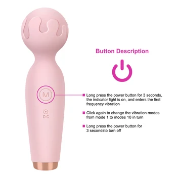 10 Frekans Mini Değnek Vibratör Kadın mastürbasyon için seks oyuncakları Kadınlar için g-spot Masaj AV Vibratör Klitoris Stimülatörü
