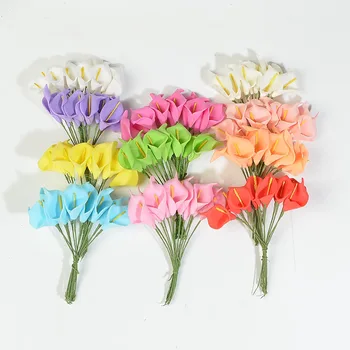 144 adet/grup Mini gelinçiceği PE Köpük yapay çiçekler düğün buketi Ev Dekorasyon Renkli El Yapımı DIY Scrapbooking