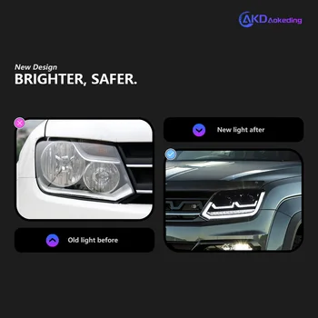 2 ADET Araba ışıkları Parçaları AMAROK Pick-up 2010-2020 Kafa lambaları LED veya Xenon Far LED Çift Projektör FACELİFT