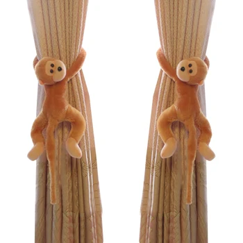 2 Adet Karikatür Maymun Perde Standı Tieback Toka Kanca Kelepçe Perde Aksesuarları Ev Dekorasyon