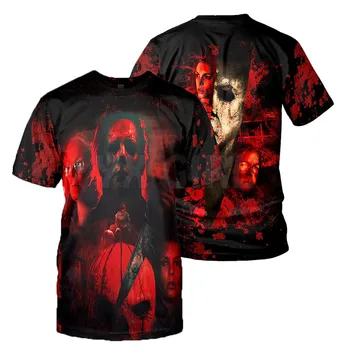 2022 Yaz Michael Myers Cadılar Bayramı 3D Her Yerinde Baskılı T Shirt Tee gömlek Tops Unisex Tshirt