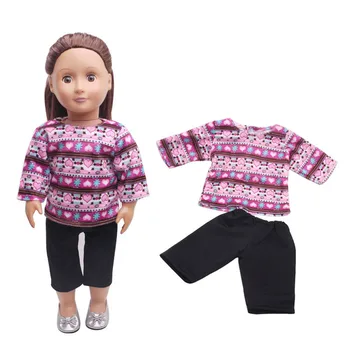 25 Stil Seçin Üst + Pantolon Takım Elbise Fit Amerikan Kız oyuncak bebek giysileri 18 inç Bebek (sadece giysi satmak)