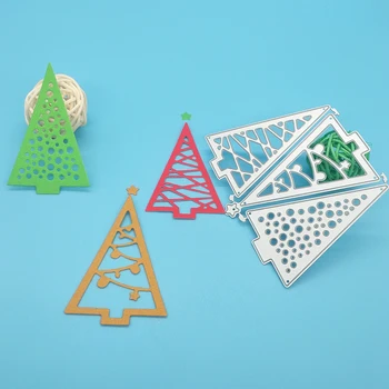 3 çeşit Noel ağacı metal kesme diess için kullanılan DIY scrapbooking, kart yapımı, fotoğraf albümü dekorasyon, kabartma el sanatları