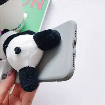 3D Sevimli peluş oyuncak Panda Durumda iphone 12 mini 11 pro max Arka kapak iphone 7 8 6 6S Artı X XR XS Max 8 artı kılıfları coque