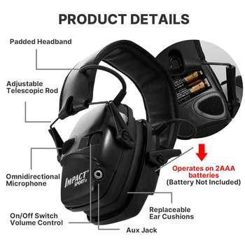 4 adet Çekim kulak koruyucu NRR22dB Gürültü Iptal Earmuffs Ayarlanabilir Işitme Koruma Kulaklık Honeywell Kalite