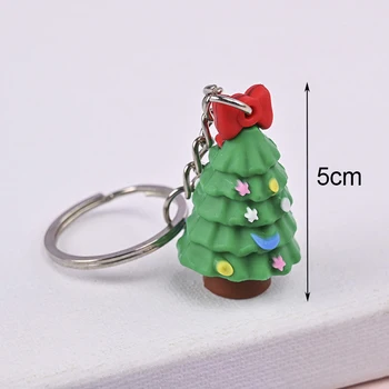 5 Adet Noel Serisi Noel Baba Noel Ağacı Anahtarlıklar Sırt Çantaları İçin Kolye Sevimli Kardan Adam Elk Anahtarlık Çocuklar Hediye