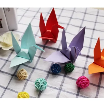 50 adet El Yapımı Kağıt Vinç Düğün Dekorasyon Doğum Günü Partisi DIY Süslemeleri Nişan Renkler Origami Vinç Parti Malzemeleri