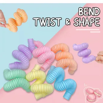 6 Adet Macaron Tüpler stres oyuncakları Stres giderici Oyuncak Duyusal Sıkmak yetişkin İçin oyuncak Rahatlatmak Çocuk Otizm Anti Stres Plastik Körük