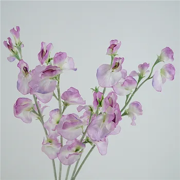 63 cm Yapay Yumuşak Gerçek Dokunmatik Tatlı Bezelye Çiçek Sahte Wisteria Menekşe Çiçek Çiçeği Ev DIY Düğün Dekorasyon Sahte Çiçekler