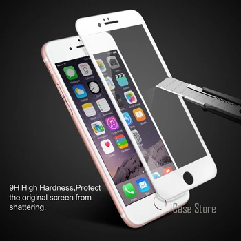 9 H Temperli Cam Tam Ekran Yumuşak Kenarları İçin iPhone Apple 6 6 S 7 Artı 4.7 inç 5.5 inç Ekran Koruyucu Film pelicula de vidro