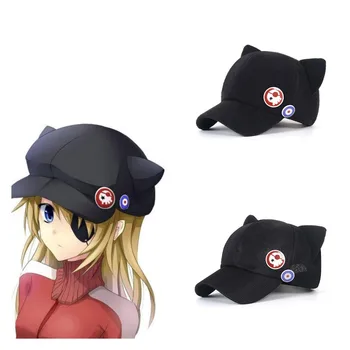 Anime Asuka Langley Soryu Cosplay Sevimli Kedi Kulak Pamuk Şapka Yetişkin Çocuk Rozeti Beyzbol Tenis Şapka Unisex