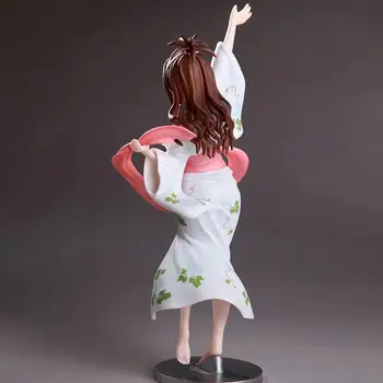 Anime Figürü 22 cm Kawaii Ölçek Boyalı Mikan Yuki Bornoz Ver Modeli Seksi Beyaz Kimono Aşk Hediye Koleksiyonu oyuncaklar