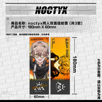 Anime Vtuber Alban Noctyx DIY Karikatür Lazer Bilet Cosplay Metal Rozet Broş Pin Giyim Dekor Koleksiyonu Oyuncaklar Hediyeler