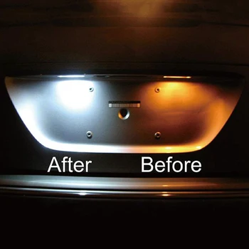 Araba lisansı Plaka ışıkları 12V LED Beyaz Numarası Lambaları Plaka İşık Kuyruk Sinyal lamba donanımı Ford Focus 2 İçin MK2 2003-2008 C-MAX