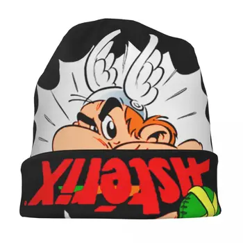 Asterix Ve Oburix Manga Skullies bere şapkalar Anime Karikatür Hip Hop Unisex Kayak Kapaklar Sıcak Çift kullanımlı Kaput Örgü Şapka