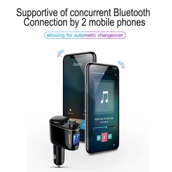 Baseus araba şarjı FM Verici Araç Kiti 5V 3.4 A çift USB araba şarjı MP3 Ses Çalar Cep Telefonu Hızlı Şarj