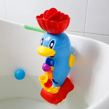 Bebek Duş Banyo Oyuncakları Sevimli Sarı Ördek su çarkı Oyuncaklar çocuk oyuncakları Sprey Su Fil Aracı Musluk Bebek Banyo