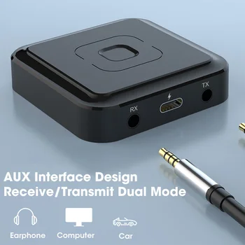 Bluetooth 5.0 Ses Alıcısı Verici 3.5 mm AUX Jack RCA USB Dongle Stereo Kablosuz Adaptör İçin Mic ile Araba TV PC Kulaklık