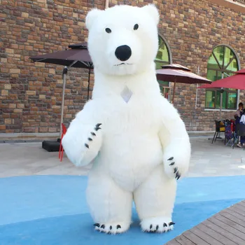 Cosplay Disfraz de Mascota de oso Polar inflable para publicidad, disfraz personalizado Animal, oso blanco