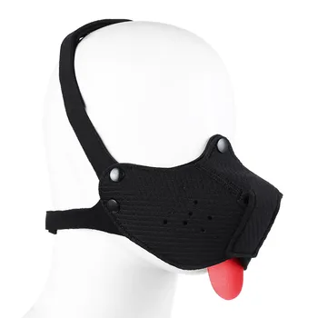 Cosplay Maske Seksi Fetiş Esaret Köpek Kauçuk kaput Maskesi Ayrılabilir Burun Kadınlar için Bdsm Köpek Maskesi SM Seksi çiftler için oyuncaklar