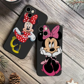 Disney Dikiş Mickey Minnie Mouse Winnie the Pooh Silikon Kılıf iPhone 13 12 Mini 11 Pro X XR XS Max 8 7 6S 6 Artı SE 5S 5