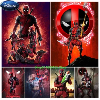 DİY 5D Elmas Boyama Disney marvel süper kahramanlar Deadpool Harley Quinn Mozaik Tam Elmas Nakış çocuk Odası H0030