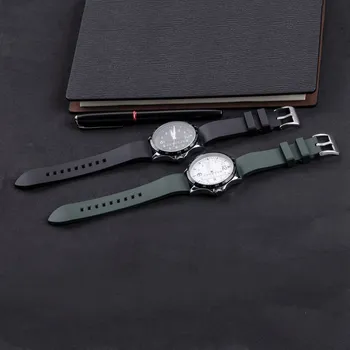 EACHE Fluorubber İzle Sapanlar 20mm 22mm 24mm Tutuşunu Flor Silikon Watchband Bilek Bandı FKM Kauçuk