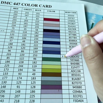 Elmas Boyama Aksesuarları DMC Renk Kartı Grafik Kitapçık Rhinestone Boncuk Renkli Eşleşen Masa Tüm Renk Numaraları Resim Kartı