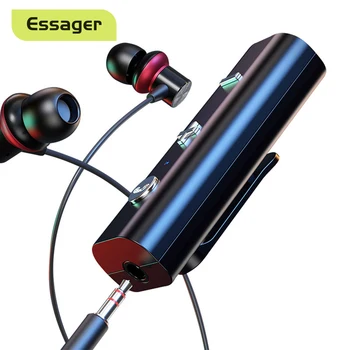 Essager Bluetooth uyumlu 5.0 Alıcı Kablosuz Adaptör İçin 3.5 mm Jack Kulaklık Hoparlör Kulaklık Aux Ses Müzik Verici