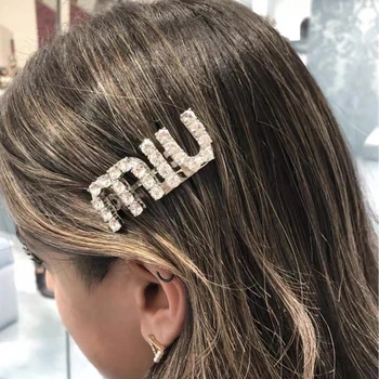 Gümüş taklidi Mektup saç klipleri Kadınlar İçin saç aksesuarları Mektup saç tokası