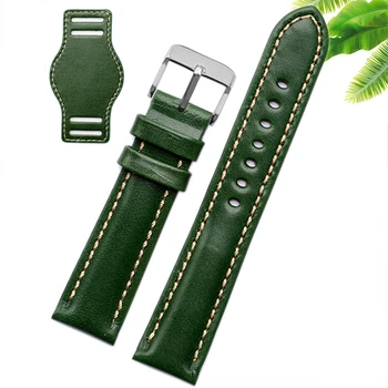 Hakiki Deri saat kayışı Rolex Yeşil Submariner Omega timex Vintage artı Tepsi Erkekler saat kayışı 20 22mm