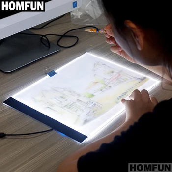 HOMFUN Ultra İnce 3.5 mm A4 led ışık Tablet Pad için Geçerli AB / İNGİLTERE / AU / ABD / USB Tak Elmas Nakış Elmas Boyama Çapraz Dikiş