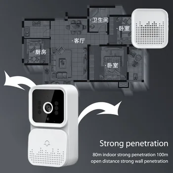 Kapalı Ding-Dong Makinesi Kablosuz Ev Karşılama kapı zili Kızılötesi Gece Görüş 1080P HD Kapı Zili Ev Donanım Aracı