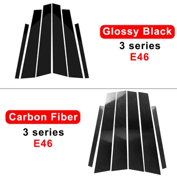 Karbon Fiber Araba Kapı Pillar Sonrası Trim Sticker BMW İçin E46 E90 F30 G20 318i 325i 320i 328i Pencere B sütunlu Şekillendirici Aksesuarları