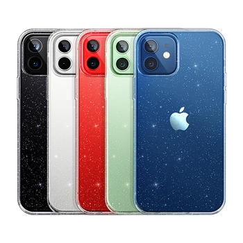 Kristal Glitter Bling Temizle ve Darbeye Dayanıklı Koruyucu Hibrid Telefon Kılıfları iPhone 11 Pro Max 13 12 mini XR XS 14 7 8 Artı X