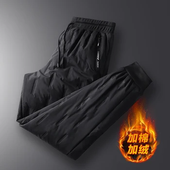 Kış Sıcak Kalınlaşmak Yumuşak Rahat Sweatpants Erkekler için Moda Joggers rahat pantolon Erkekler Marka Artı Polar Artı Boyutu 5XL Erkek Pantolon