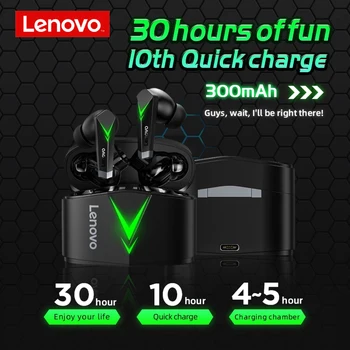 Lenovo LP6 TWS Oyun Kulaklık Yeni Kablosuz Bluetooth Kulaklık Gürültü Azaltma İle Çift Modlu Kulaklık E-Spor Oyunları İçin Müzik
