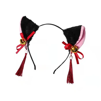 Masquerade Cadılar Bayramı Kedi Kulak Bandı Cosplay Kedi Kulak Anime Parti Kostüm Çan Şapkalar Kafa Bandı saç aksesuarları