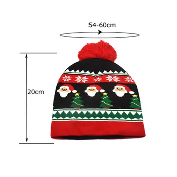 Merry Christmas bere Unisex Örme Kıl yumağı Şapka Yeni Yıl Kardan Adam Noel Baba Kap Kadın Erkek Kız Noel Hediyesi Dekorasyon