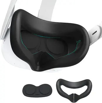 Metal / Oculus Quest 2 VR yüz kapatma Lens Pedi Yıkanabilir Silikon Maske VR Kulaklık Göz Kapağı Oculus Quest 2 Aksesuarları