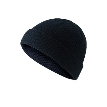 Moda Erkek Kadın Mini Balıkçı Bere Şapka Kış Yumuşak Yün Örme Docker Kafatası Kap Pamuk Sıcak Yumuşak Hip Hop Şapka Streetwear