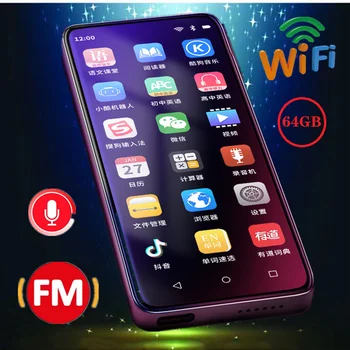 Mp4 Çalar 64 gb Wifi Android Dokunmatik Ekran Bluetooth Radyo Fm Taşınabilir Müzik Video İndir Mp3 Mp4 Çalar Hoparlör Ses Kaydedici