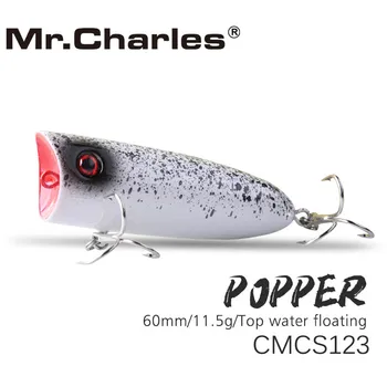 Mr. Charles Popper CMCS123 Balıkçılık Cazibesi 60mm / 11.5 g Yüzen Üst Su Popper Cazibesi Balıkçılık tuzlu su için