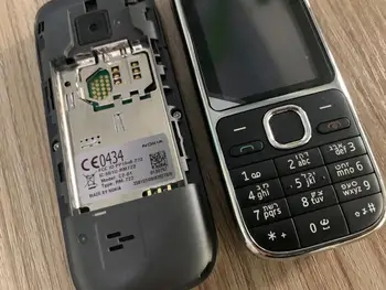 Orijinal Nokia C2 C2-01 Unlocked GSM Cep Telefonu İngilizce İbranice Klavye Desteği Logo Düğme Kullanılan Cep Telefonları