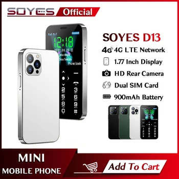 Orijinal SOYA D13 4G LTE Mini Cep Telefonu 900mAh Tip-C Girişi İle Kamera SOS Çift SIM 1.77 
