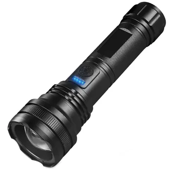 P70 süper parlak 4 çekirdek P50 LED el feneri su geçirmez P90 el feneri pil göstergesi ile zoom açık kamp için uygun