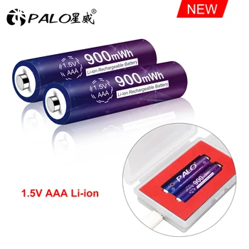 PALO 1.5 v AAA Pil 900mWh 1.5 V lityum AAA şarj edilebilir pil Uzaktan Kumanda Oyuncak ışık + USB şarj aleti sabit voltaj